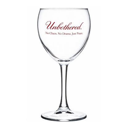 Unbothered engraved signature wine glass
