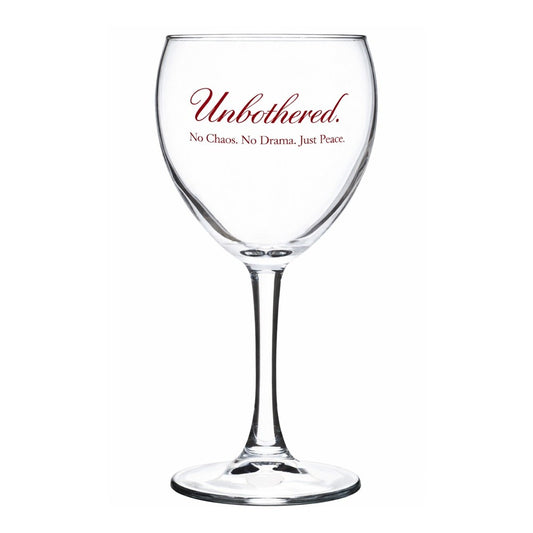 Unbothered engraved signature wine glass